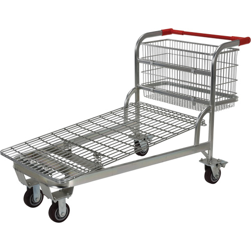 Chariot en treillis emboîtable, Acier, 28-3/4" x 37-1/16" x 59-5/8", Capacit&eacute; 275 lb Sécurité Médic