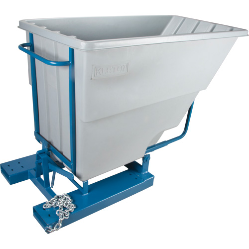Self-Dumping Hopper, Polyethylene, 1-1/10 cu.yd, Grey Sécurité Médic