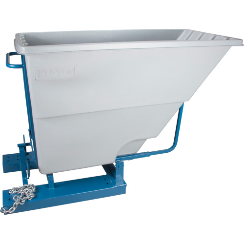 Self-Dumping Hopper, Polyethylene, 1-1/10 cu.yd, Grey Sécurité Médic