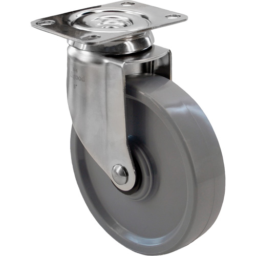 Roulette 2309, Pivotant, 5" (127 mm), Gris Envirothane, 350 lb (158,8 kg) Sécurité Médic
