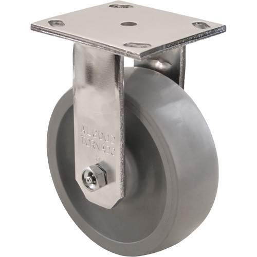 Max9 Caster, Rigid with Brake, 6" (152.4 mm), Envirothane Grey-WOW, 1100 lbs. (498.95 kg.) Sécurité Médic