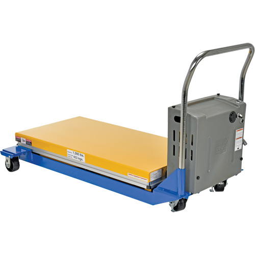 DC Powered & Manual Scissor Lift Table, Steel, 48" L x 24" W, 1000 lbs. Capacity Sécurité Médic