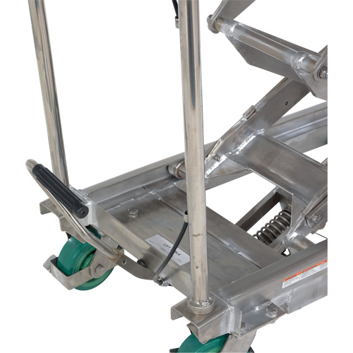 Table &eacute;l&eacute;vatrice hydraulique manuelle &agrave; ciseaux, 36-1/4" lo x 19-3/8" la, Acier inoxydable, Capacit&eacute; 600 lb Sécurité Médic