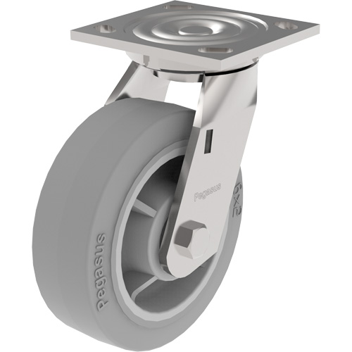 21 Series Medium-Duty Caster, Rigid, 8" (203.2 mm), Thermoplastic Rubber, 600 lbs. (272 kg.) Sécurité Médic