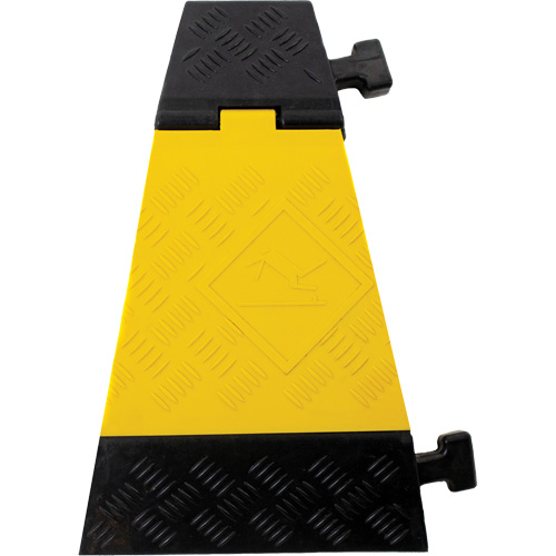 Powerhouse Heavy-Duty Left Turn Cable Protector, 3 Channels, 12" L x 19.75" W x 3" H Sécurité Médic