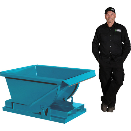 Conteneur autobasculeur robuste, Acier, 1/4 vg³, Bleu Sécurité Médic