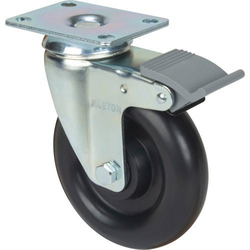 Roulette, Pivotant avec frein, 5" (127 mm), Polyol&eacute;fine, 250 lb (113,4 kg) Sécurité Médic
