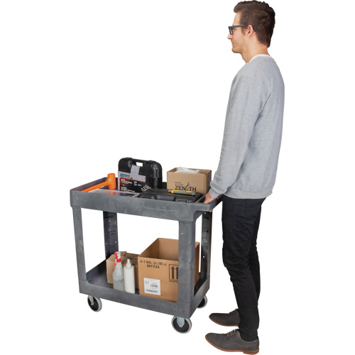 Utility Service Cart, 2 Tiers, 16-1/2" x 32-1/2" x 34-1/2", 550 lbs. Capacity Sécurité Médic