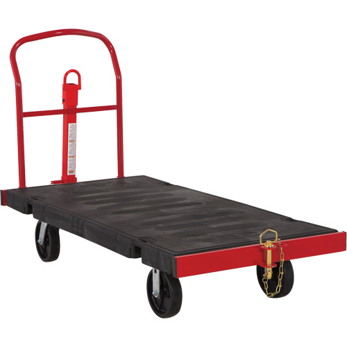 Towable Platform Cart, 64-1/4" L x 30-1/2" W, 2500 lbs. Cap., Polyolefin Wheels Sécurité Médic
