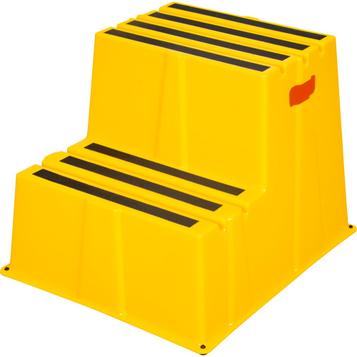 Industrial Step Stool, 2 Steps, 26" x 22-7/16" x 19-11/16" High Sécurité Médic