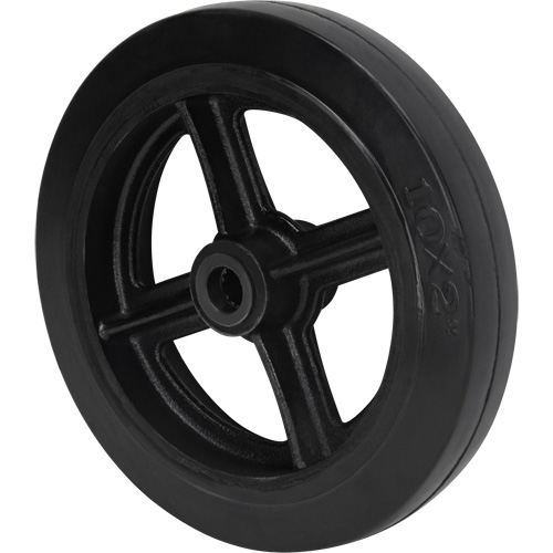 Mold-On Rubber Wheel, 10" (254 mm) Dia. x 2" (50.8 mm) W, 948 lbs. (430 kg) Capacity Sécurité Médic