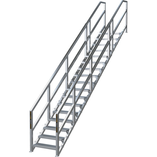 SmartStairs 17-21 Steps Modular Construction Stair System, 157-1/2" H Sécurité Médic