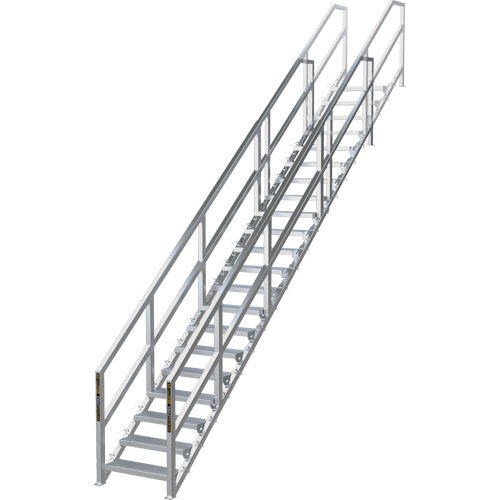 SmartStairs 17-21 Steps Modular Construction Stair System, 157-1/2" H Sécurité Médic