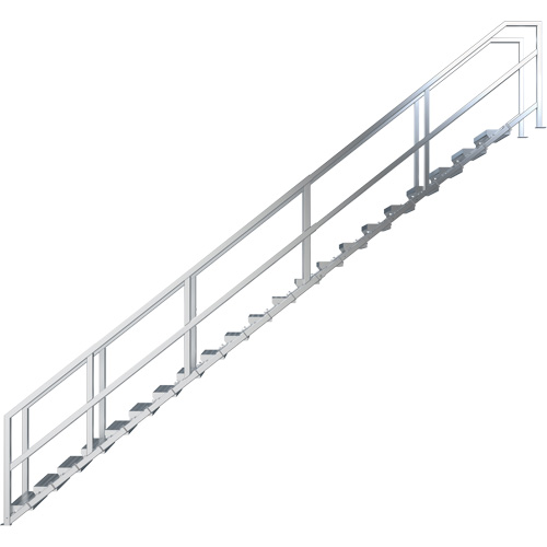 SmartStairs 17-21 Steps Modular Construction Stair System, 157-1/2" H Sécurité Médic