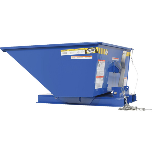 Conteneur autobasculeur en style D &agrave; profil bas, Acier, 1/3 vg³, Bleu Sécurité Médic