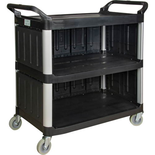 Utility Cart, 3 Tiers, 19-3/4" x 37-1/2" x 40-1/4", 250 lbs. Capacity Sécurité Médic