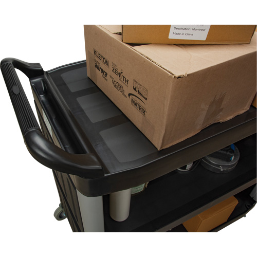Utility Cart, 3 Tiers, 19-3/4" x 37-1/2" x 40-1/4", 250 lbs. Capacity Sécurité Médic