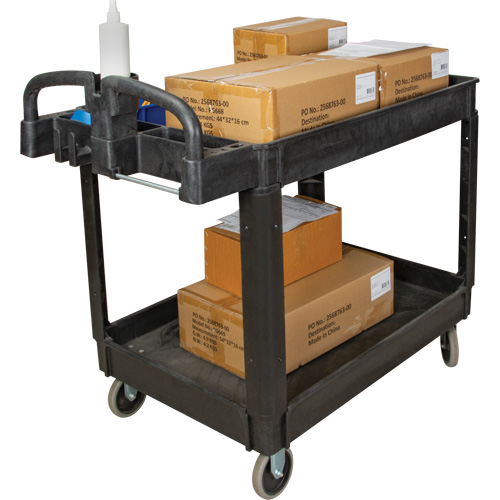 Utility Cart, 2 Tiers, 25-5/8" x 33-1/2" x 43-3/4", 550 lbs. Capacity Sécurité Médic