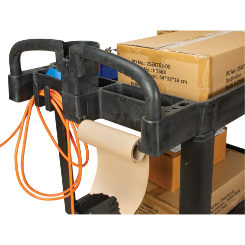 Utility Cart, 2 Tiers, 25-5/8" x 33-1/2" x 43-3/4", 550 lbs. Capacity Sécurité Médic