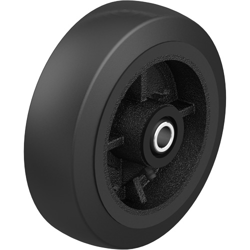 Black Rubber on Black Cast Iron Core Wheel, 12" (304.8 mm) Dia. x 2-1/2" (64 mm) W, 396.8 lbs. (180 kg) Capacity Sécurité Médic