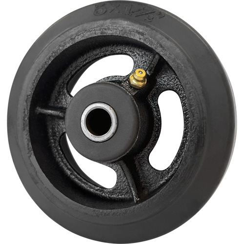 Mold-On Rubber Wheel, 5'' (127 mm) Dia. x 1-1/2" (38 mm) W, 400 lbs. (181 kg.) Capacity Sécurité Médic
