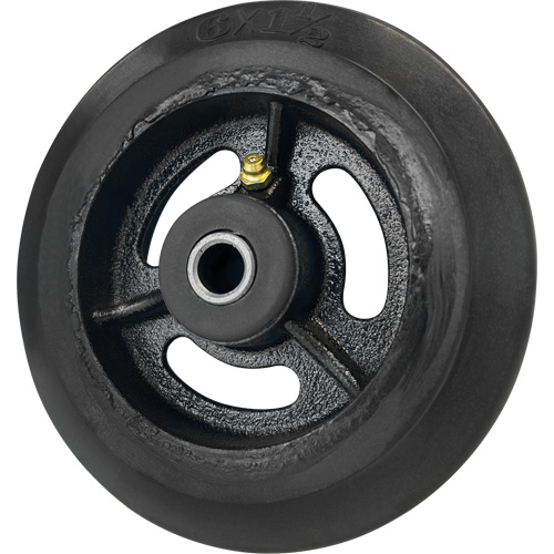 Mold-On Rubber Wheel, 6'' (152 mm) Dia. x 1-1/2" (38 mm) W, 450 lbs. (204 kg.) Capacity Sécurité Médic