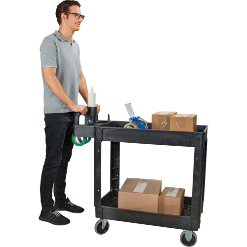 Chariot utilitaire, 2 tiers, 17-1/8" x 33-1/2" x 37-5/8", Capacit&eacute; 550 lb Sécurité Médic