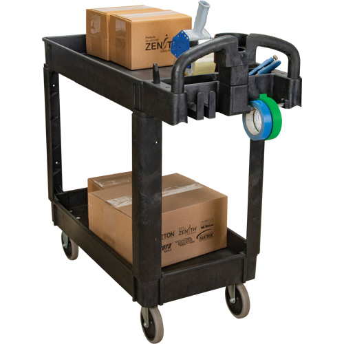 Chariot utilitaire, 2 tiers, 17-1/8" x 33-1/2" x 37-5/8", Capacit&eacute; 550 lb Sécurité Médic