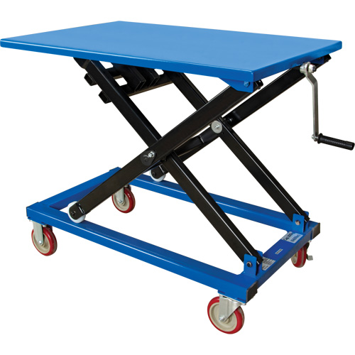 Table &eacute;l&eacute;vatrice manuelle &agrave; ciseaux, 37-3/8" lo x 23-5/8" la, Acier, Capacit&eacute; 660 lb Sécurité Médic