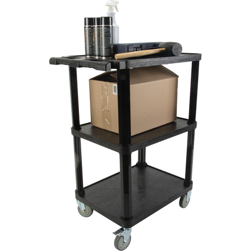 Chariot utilitaire avec tablette plate, 3 tiers, 18-1/8" x 37-3/8" x 27-3/4", Capacit&eacute; 330 lb Sécurité Médic