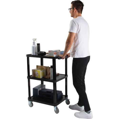 Chariot utilitaire avec tablette plate, 3 tiers, 18-1/8" x 37-3/8" x 27-3/4", Capacit&eacute; 330 lb Sécurité Médic