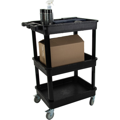 Chariot utilitaire avec tablette &agrave; bordure profonde, 3 tiers, 19" x 39-1/2" x 28-1/4", Capacit&eacute; 330 lb Sécurité Médic