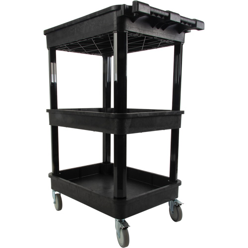Chariot utilitaire avec tablette &agrave; bordure profonde, 3 tiers, 19" x 39-1/2" x 28-1/4", Capacit&eacute; 330 lb Sécurité Médic