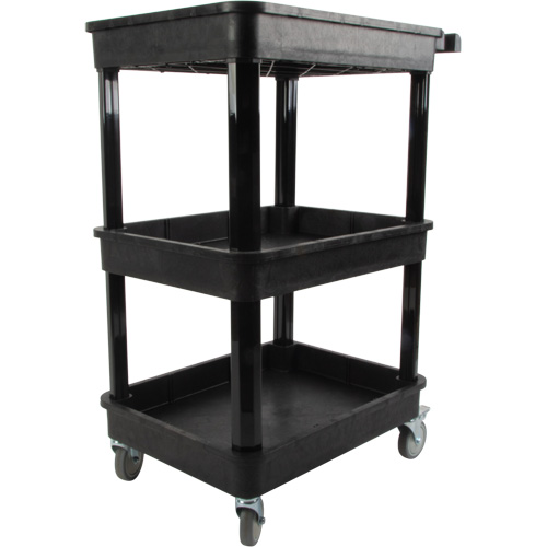 Chariot utilitaire avec tablette &agrave; bordure profonde, 3 tiers, 19" x 39-1/2" x 28-1/4", Capacit&eacute; 330 lb Sécurité Médic