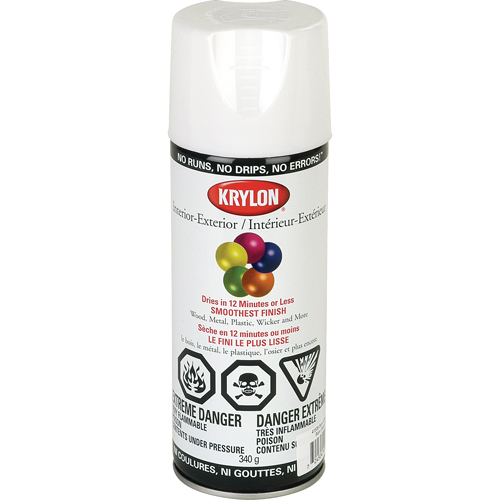 Industrial Acryli-Quik Lacquer, White, Semi-Gloss, 12 oz., Aerosol Can Sécurité Médic