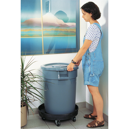 Waste Container Dolly, Polyethylene, Black Sécurité Médic