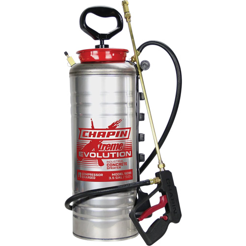 Pulv&eacute;risateur de b&eacute;ton &agrave; r&eacute;servoir Evolution, 3,5 gal. (13,2 L), Acier inoxydable, Lance de 19" Sécurité Médic