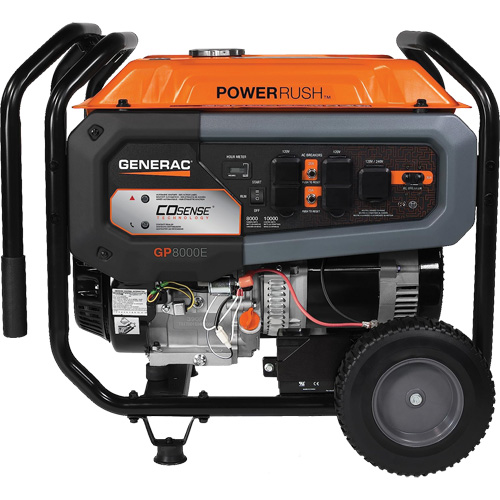 Portable Generator with COsense&reg; Technology, 10000 W Surge, 8000 W Rated, 120 V/240 V, 7.9 gal. Tank Sécurité Médic