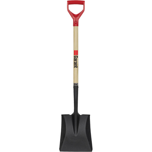 Square Point Shovel, Wood, Tempered Steel Blade, D-Grip Handle, 43-1/2" Long Sécurité Médic