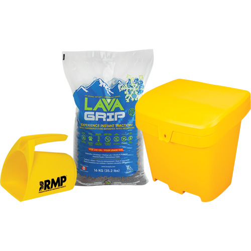 LavaGrip Traction-Aid Kit with 77 Bags, Container Size 35.3 lbs. (16 kg), Bag Sécurité Médic