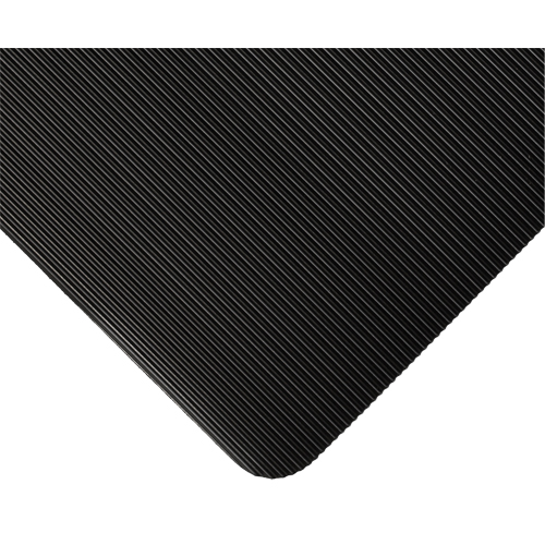 Tapis standard no 381, Ergonomique, 4' x 105' x 1/8", Noir Sécurité Médic