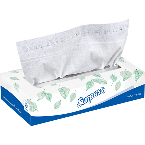 Surpass&reg; Facial Tissue, 2 Ply, 8.3" L x 7.8" W, 100 Sheets/Box Sécurité Médic