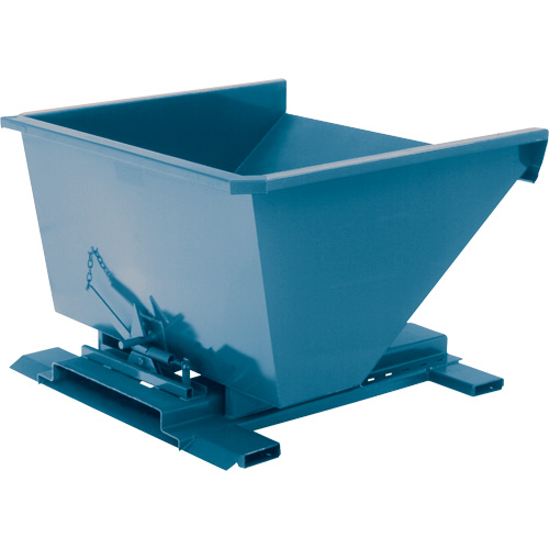 Self-Dumping Hopper, Steel, 3/4 cu.yd., Blue Sécurité Médic