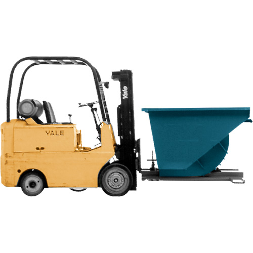 Self-Dumping Hopper, Steel, 3/4 cu.yd., Blue Sécurité Médic