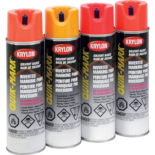 Industrial Quik-Mark Solvent-Based Inverted Marking Paint, 17 oz., Aerosol Can Sécurité Médic
