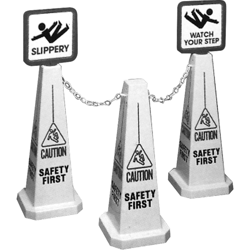 C&ocirc;nes de d&eacute;viation Lamba  Caution , Anglais avec pictogramme Sécurité Médic
