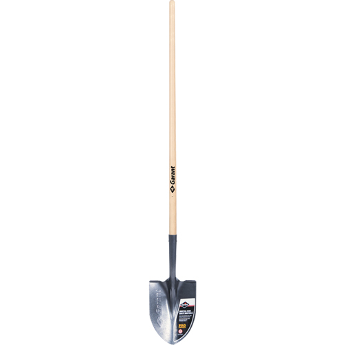 Pro Round Point Shovel, Tempered Steel Blade, Wood, Straight Handle Sécurité Médic