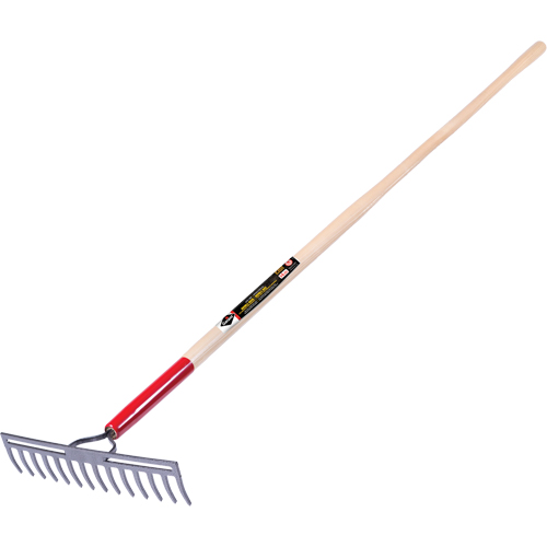 Pro Double Back Level Rake, Ashwood Handle, 13-3/4" W, Tempered Steel Blade, 14 Tines Sécurité Médic