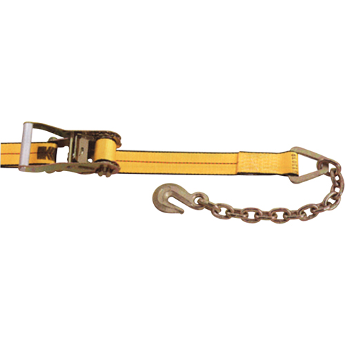 Ratchet Straps, Chain Anchor, 2" W x 30' L, 3335 lbs. (1513 kg) Working Load Limit Sécurité Médic