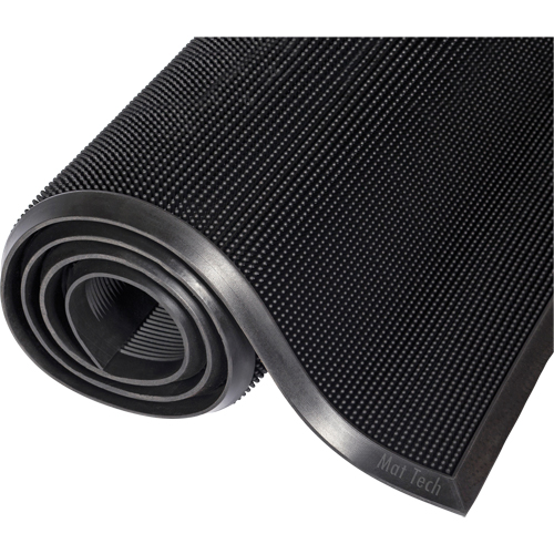 Mat-A-Dor Mat, Rubber, Scraper Type, Finger Tip Style Pattern, 2' x 2-2/3', Black Sécurité Médic